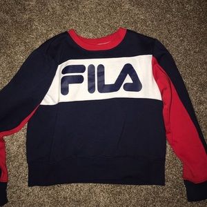 Fila cropped crew neck sweatshirt